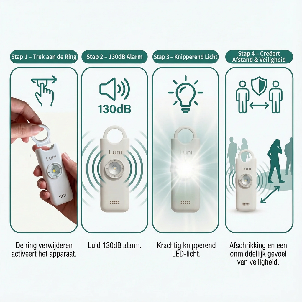 Luni – Persoonlijk Veiligheidsalarm